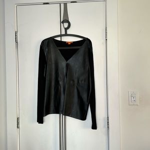 Joe Fresh Faux Leather Lingerie Sleeve Top
